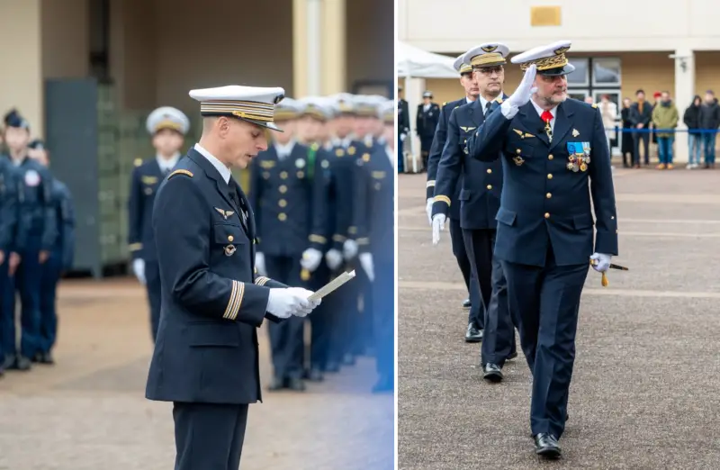 Discours. A droite : Le Général de corp aérien Philippe HIRTZIG, Directeur des ressources humaines de l'armée de l'Air et de l'Espace